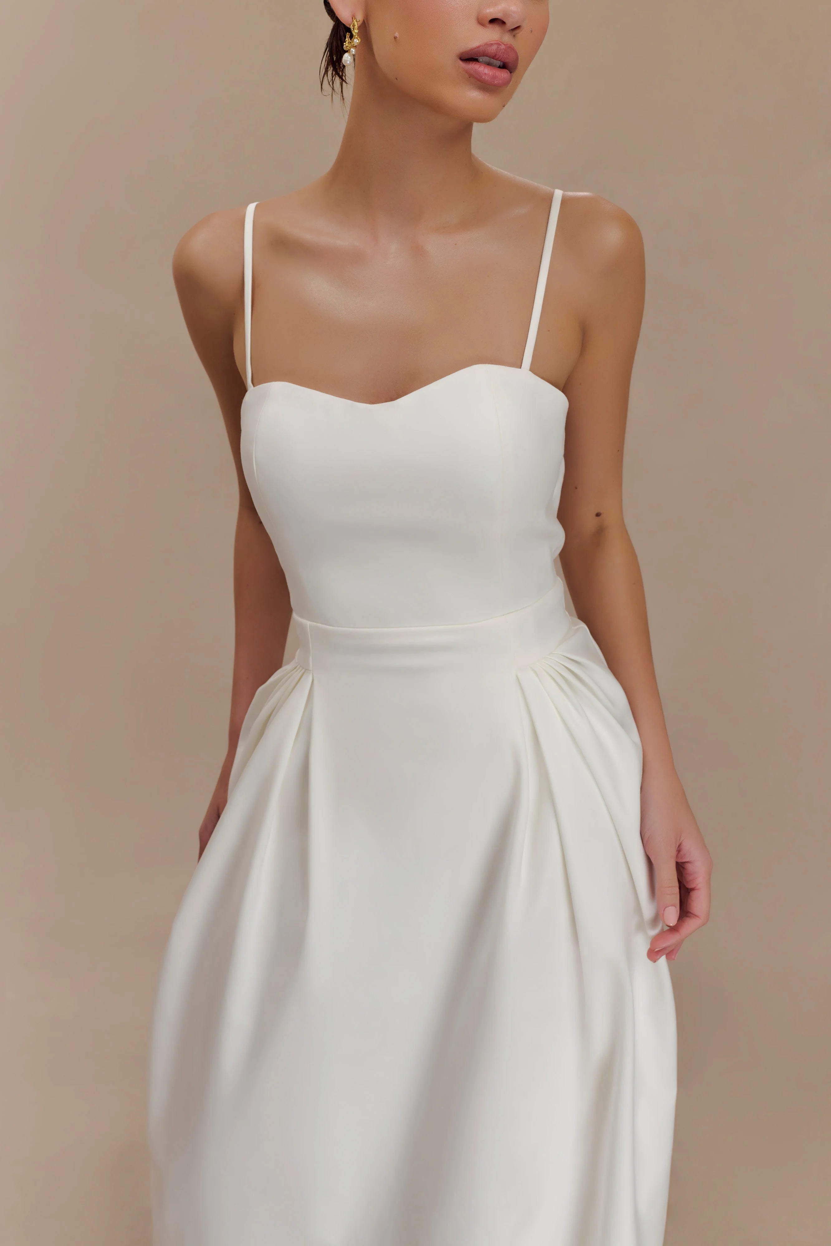 Rebecca Cotton Midi Dress - White